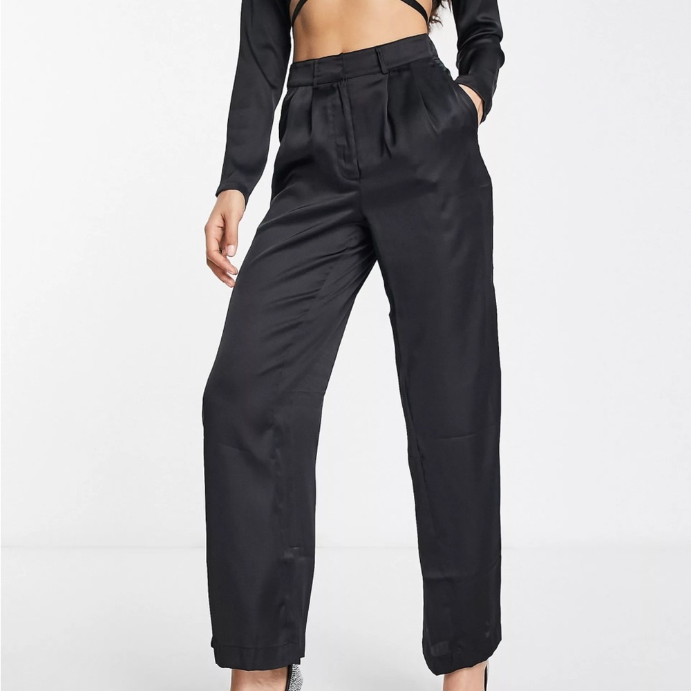 Noisy may satin petite silk trouser